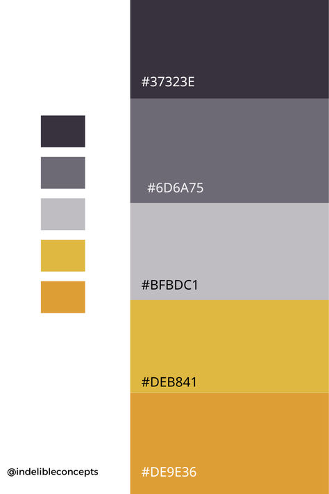 Gold, Grey, and Black Color Combination. #colors #colorinspiration #graphicdesigner #art #gold #black #branddesign #brandidentity #onlinebusiness Yellow And Grey Colour Palette, Color Palette Black And Yellow, Black And Yellow Color Palette, Black Color Combination, Gold Color Palettes, Color Palette Yellow, Info Graphic, Grey Color Palette, Art Gold