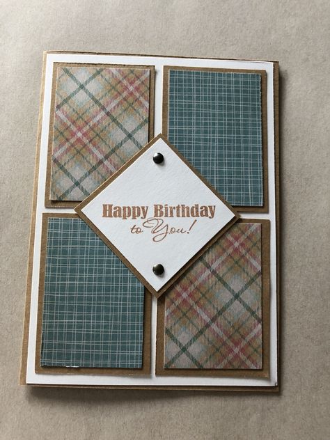 Masculine Stampin Up Cards Male Birthday, Homemade Cards For Men Birthdays, Masculine Cards Handmade Happy Birthday, Men’s Cards, Male Cards Handmade Man Birthday, Card Making Ideas For Men, Husband Birthday Card Handmade, Masculine Birthday Cards Men, Stampin Up Male Birthday Cards