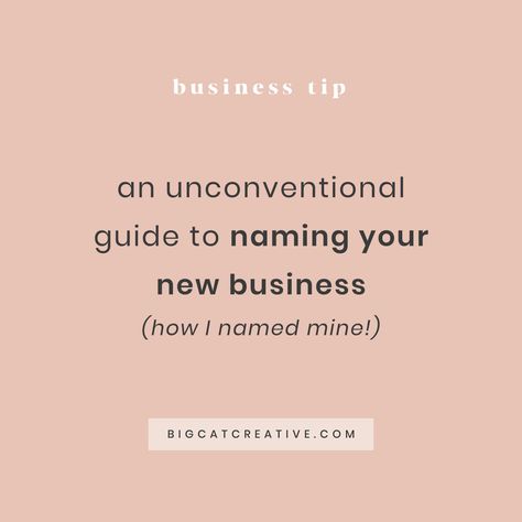 An Unconventional Guide to Naming Your New Business Build A Portfolio, Squarespace Tutorial, Social Media Management Business, Creating A Portfolio, Naming Your Business, Social Icons, Time Design, Creating A Business, Big Cat