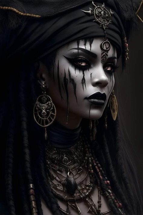 Voodoo Artwork, Voodoo Pirate, Voodoo Woman, Dark Pirate, Pirate Portrait, Tia Dalma, Ghost Pirate, Voodoo Halloween, Voodoo Queen