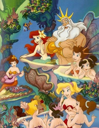 *KING TRITON  DAUGHTERS ~ The Little Mermaid (1989) Mermaid Spirit, Princesa Ariel Disney, King Triton, Hayden Williams, Family Films, Disney Princess Ariel, Mermaid Disney, Princesa Disney, Disney Ariel