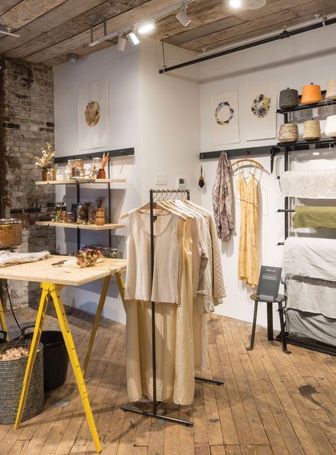 This Is What Happens When Sustainable Fashion & Design Collide+#refinery29 #paid Sustainable Fashion Design, Fashion Store Design, Sustainable Fashion Designers, Stand Feria, Retail Interior Design, Retail Concepts, Concept Shop, Retail Interior, Store Interior