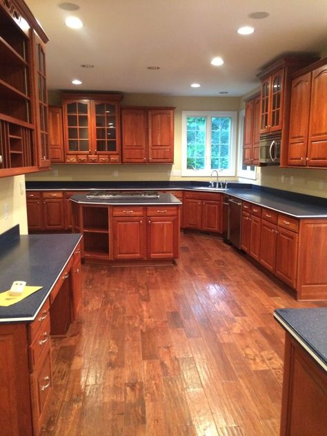 An Epic Painted Kitchen Cabinet Transformation - Evolution of Style Pantry Cabinets In Kitchen, Mexican Kitchen Style, Kitchen Cabinet Color Schemes, Cabinets In Kitchen, Cherry Wood Kitchen Cabinets, Cherry Wood Kitchens, Cherry Wood Cabinets, Cabinet Transformations, Redo Cabinets