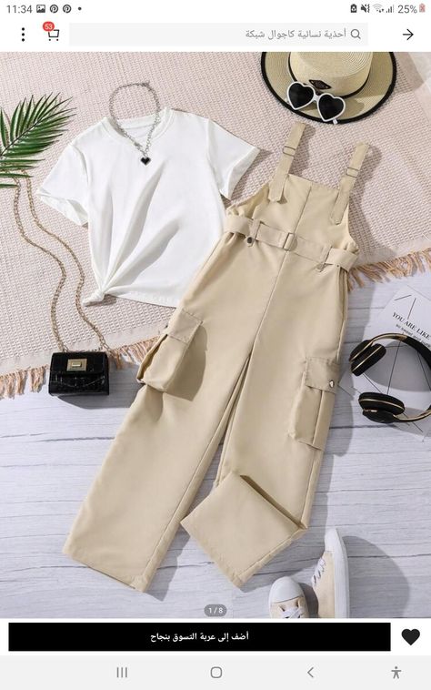 Women Shirt Designs, Shein Kids, Teen Outfits, Womens Trendy Dresses, Overall Jumpsuit, Fashion Top Outfits, Cute Dress Outfits, Modest Dresses Casual, School Clothes