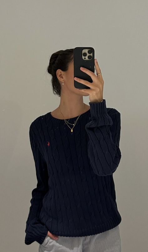 Ralph Lauren Quarter Zip Outfit, Ralph Lauren Outfits Women, Ralph Lauren Sweater Outfit, Polo Ralph Lauren Women Outfits, Polo Sweater Outfit, Ralph Lauren Jumper, Pullovers Outfit, Looks Pinterest, Jumper Outfit