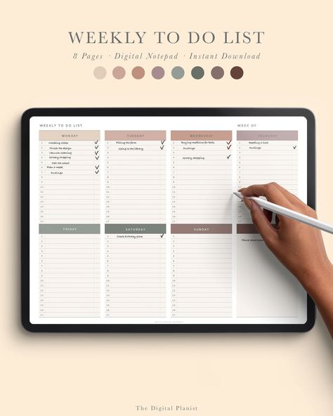 Planner Layout Templates, Assignment Planner, Homework Planner, Weekly To Do List, Goodnotes 5, Week At A Glance, Plan Your Week, Creative Planner, Weekly Planner Template