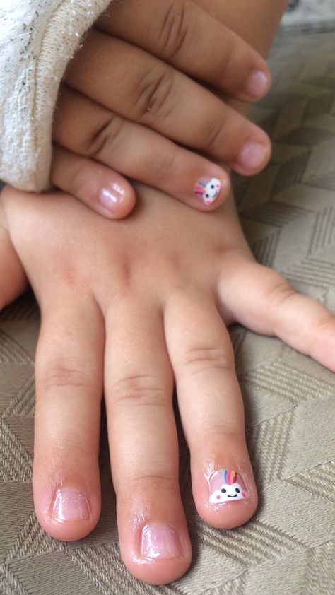 Baby Girl Nails Ideas, Kid Nail Designs Easy, Toddler Nail Ideas, Toddler Nails Designs Kids, Toddler Nail Designs, Little Kid Nails, Kids Manicure Ideas, Kids Nails Cute Simple, Toddler Nails