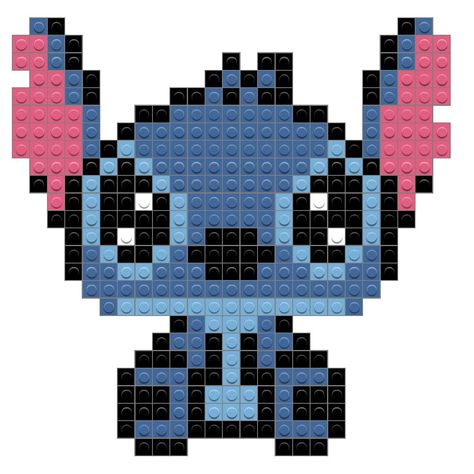 Modele Pixel Art Disney, Pixel Art Stitch, Hama Beads Pokemon, Pixel Art Minecraft, Lego Mosaic, Lilo Und Stitch, Lilo And Stitch Drawings, Graph Paper Drawings, Art Perle