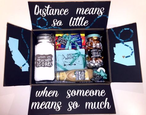 long distance relationship box                                                                                                                                                                                 More                                                                                                                                                                                 More Gifts For Boyfriend Long Distance, Ldr Gifts, Diy Gifts For Girlfriend, Boyfriend Gift Basket, Long Distance Boyfriend, Distance Relationship Gifts, Diy Gifts For Mom, Long Distance Relationship Gifts, Bf Gifts