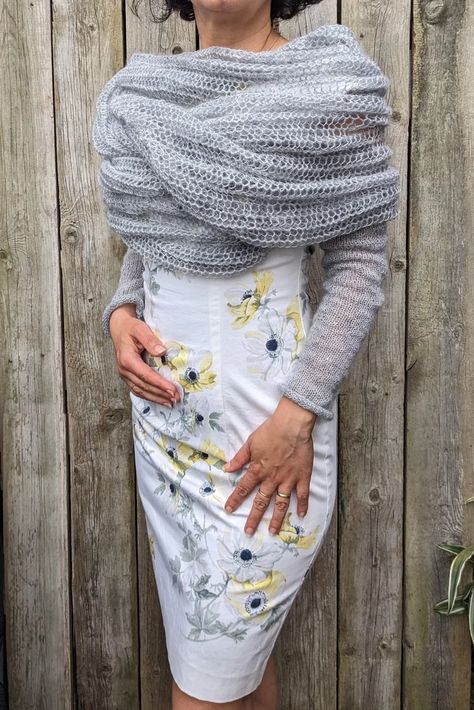 Knitting PATTERN Honeycomb Shrug/ Convertible Scarf With - Etsy Australia Scarf With Sleeves, Shrug Knitting Pattern, Lace Shrug, Knitting Fashion, Shrug Pattern, Pattern Knitting, Sweater Scarf, Wedding Wraps, Stockinette Stitch