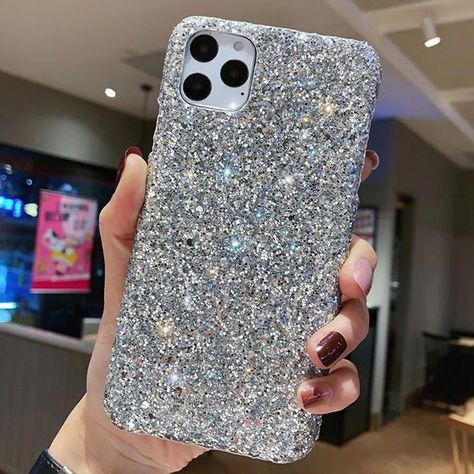 Iphone 11 Pro Silver Glitter Sparkle Hard Case Cover Skin Sparkly Phone Cases, Glitter Iphone Case, Glitter Phone Cases, Glitter Case, Transparent Design, Sparkles Glitter, Iphone 5s, Iphone Models, Silver Glitter