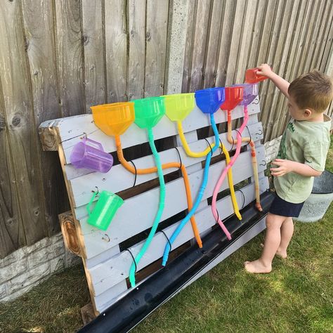 The water wall is back out 🙌🏻☀️ You can purchase the waterwall bundle from @isaacs_treasures and you can use SENSORY for discount! 🌈 #waterwall #isaacstreasures #diy #tickit #tickiteducation #waterplay #gardenplay #getoutside #outdoors #outdoorplay #stemplaytoday #waterplaytime #stemplay #learningthroughplay #sensoryplay #1000hoursoutside #playactivities Outdoor Sensory Wall, Outdoor Water Station, Diy Sensory Wall, Sen Activities, Sensory Walls, Water Wall Diy, Learning Wall, Sports Theme Classroom, Sensory Wall