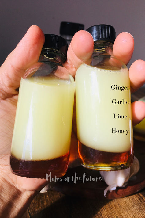 Give your immune system a little love with this cozy, homemade wellness shot! Made with zesty ginger, garlic, lime, and a touch of honey, it's the perfect natural boost to keep the sniffles away. Just one quick, tasty shot a day to stay strong and sunny all winter long. Immunity Shots Aesthetic, Diy Wellness Shots, Homemade Immunity Shots, Diy Ginger Shots, Immunity Shot Recipe, Wellness Shots Recipe, Immunity Shots, Earth Medicine, Garlic And Honey