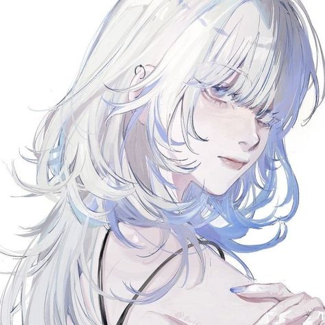 Short White Hair, Hair Icon, Japon Illustration, Anime Baby, Anime Monochrome, Girl Short Hair, 영감을 주는 캐릭터, Art Icon, White Hair