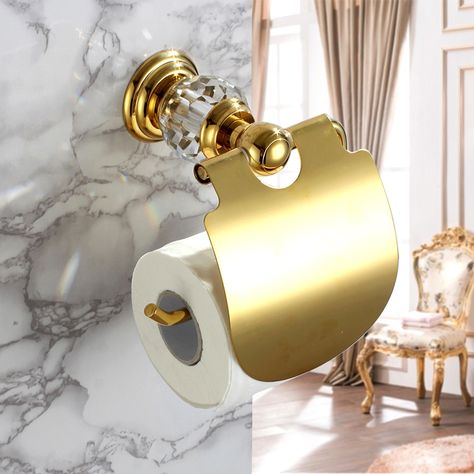 Bling Bathroom, Toilet Paper Cover, Bathroom Toilet Paper Holder, Replace Toilet, Bathroom Toilet Paper, Gold Bad, Crystal Bathroom, Beautiful Marriage, Bathroom Toilet Paper Holders