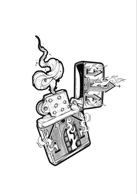 Zippo Drawing, Zippo Tattoo Design, Zippo Lighter Drawing, Lighter Tattoo Design, Zippo Lighter Tattoo, Zippo Tattoo, Neo Traditional Tattoo Design, Tattoo Designs Traditional, Lighter Tattoo