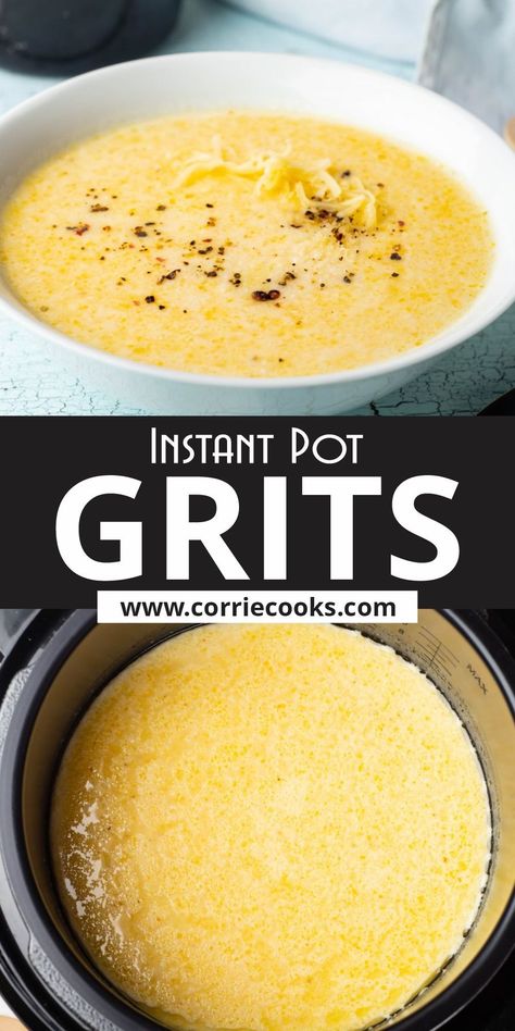 Instant Pot Grits, Instant Grits, Best Pressure Cooker Recipes, Garlic Pork, Pressure Cooking Recipes, Best Pressure Cooker, Recipe For Breakfast, Grits Recipe, Shredded Cheddar Cheese