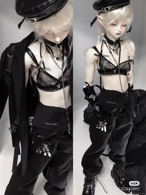 Bjd Cyberpunk, Bjd Doll Poses, Bjd Doll Outfits, Bjd Outfits, Bjd Clothes, Doll Plushies, Doll Aesthetic, Fantasy Art Dolls, Realistic Dolls