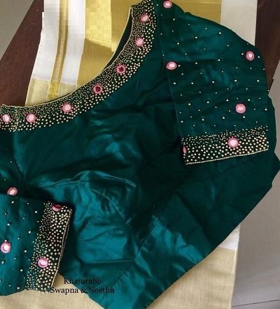 100 Latest Mirror Work Saree Blouse Designs (2021) For Lehengas and Sarees Beads Blouse Work, Simple Beads Design On Blouse, Work Saree Blouse Designs, Mirror Work Saree Blouse, Mirror Blouse Design, Mirror Work Saree, Mirror Work Blouse Design, Best Blouse Designs, New Saree Blouse Designs