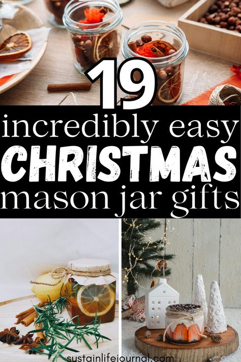 Mason Jar Crafts Christmas Gifts, Easy Mason Jar Christmas Gifts, Homemade Jar Christmas Gifts, Jarred Christmas Gifts, Christmas Gifts Mason Jars, Gifts In A Jar Ideas Diy, Christmas Jar Gifts Ideas, Diy Mason Jar Christmas Gifts, Diy Mason Jar Gifts Christmas