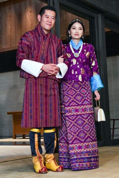 Bhutan Clothing, Bhutanese Clothing, Bhutan King, Jetsun Pema, Royal Monarchy, State Banquet, National Clothes, Royal Outfits, Folk Dresses