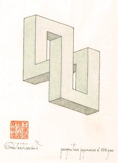 Impossible Objects Art, Oscar Reutersvärd, Impossible Objects, Impossible Figures, Impossible Shapes, Penrose Triangle, Illusion Pictures, Optical Illusion Drawing, Illusion Drawings