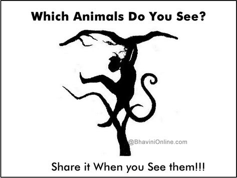 Take a look at this black drawing and ask yourself what do you see? Which animals do you see in the picture below? If you see the animals, share it with your friends on WhatsApp, Facebook and other social networking sites. Challenge them to find it in lesser time. Hidden Words In Pictures, Brain Teasers For Teens, Optical Illusions Pictures, Riddle Pictures, Memory Retention, Illusion Pictures, Black Drawing, Picture Puzzle, Funny Riddles