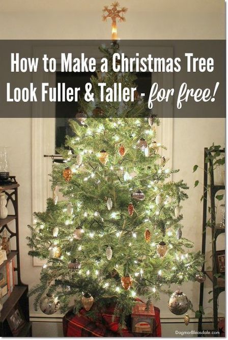 how to make a christmas tree look fuller and taller for free, christmas decorations, seasonal holiday decor Christmas Tree Taller, Make Christmas Tree, Diy Hanging Shelves, How To Make Christmas Tree, Small Christmas Trees, Mason Jar Diy, Mason Jar Crafts, Décor Diy, Diy Home Decor Projects