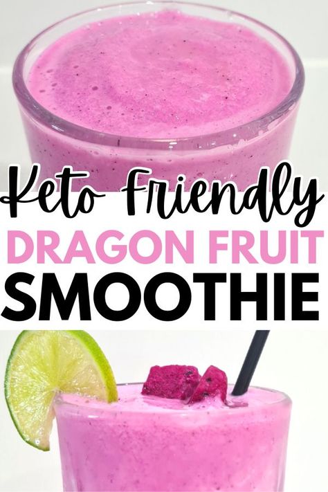 Fruit Smoothie With Yogurt, Fruit On Keto Diet, Dragon Fruit Smoothie Recipe, Smoothie With Yogurt, Dragonfruit Recipes, Fruit Smoothie Recipe, Low Carb Smoothie Recipes, Dragon Fruit Smoothie, Healthy Fruit Smoothies