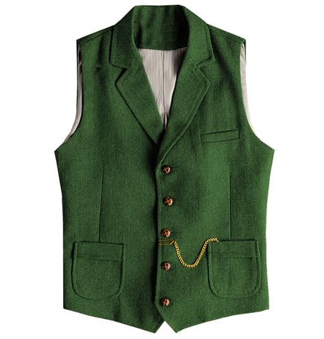 PRICES MAY VARY. Features: Button closure,single breasted 5 buttons,3 real pockets, adjustable back strap. Size: Please read the our size chart information of the product in order to choose your own size,not Amazon size chart. Fabrics: Herringbone tweed waistcot pattern, it’s comfortable, simple, and classic.Wool blend vest for casual comfort. Occasions: The vest is easy to match with dress shirt, suit coat, casual pants, etc. Suit for daily wear, business, wedding, outdoor, all occasions and se Vest Chain, Mens Tweed Suit, Single Breasted Suit, Tweed Suit, Tweed Pattern, Herringbone Tweed, Tweed Suits, Three Piece Suit, 3 Piece Suits