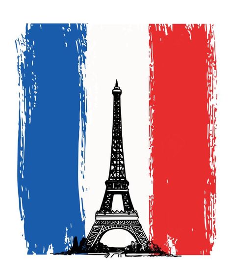 France Flag Wallpaper, France Flag Art, Paris Flag, France Wallpaper, Eiffel Tower Painting, Paris Illustration, French Theme, France Aesthetic, Paris France Travel