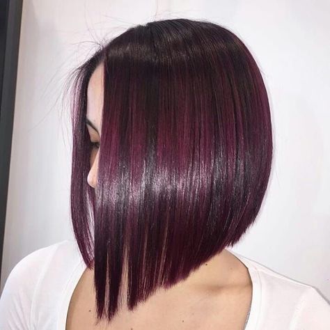 Angled Bob Hairstyles, Plum Hair, Wine Hair, Straight Hair Cuts, Friends Girl, Baby Beach, Beach Beautiful, Red Hair Color, Family Fashion