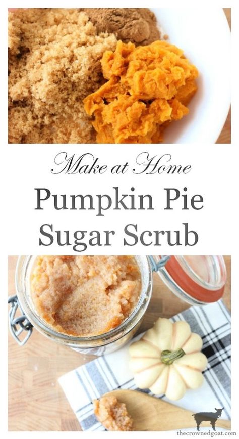 Make at Home Pumpkin Pie Sugar Scrub-The Crowned Goat Pumpkin Sugar Scrub, Sugar Scrub Homemade Recipe, Homemade Sugar Scrub, Diy Sugar Scrub Recipe, Diy Scrubs, Leftover Pumpkin, Maple Pumpkin, Sugar Scrub Homemade, Homemade Scrub