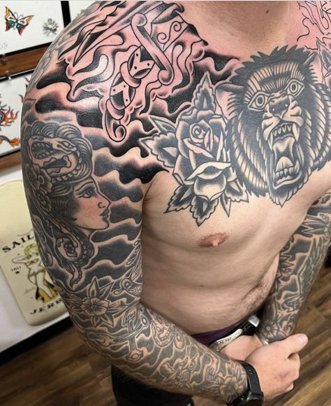 Traditional Chest Tattoo Men Ideas, Traditional Chest Tattoo Men, Chest Tattoo Men Ideas, Tattoo Men Ideas, Traditional Chest Tattoo, Traditional Chest, Traditional Black Tattoo, Chest Tattoos, Chest Tattoo Men