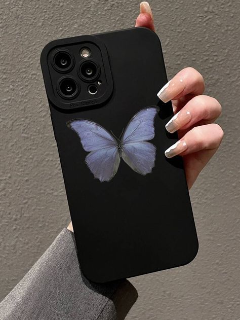 Discover the Butterfly Pattern Phone Case you never knew you needed. At ROMWE. Cute Black Phone Cases, Iphone 11 Cases For Black Phone, Iphone 11 Black Case, Cute Phone Cases Iphone 11, Black Phone Case Aesthetic, Phone Cases For Black Iphone, Black I Phone, Aesthetic Phonecases, Phone Cases Black