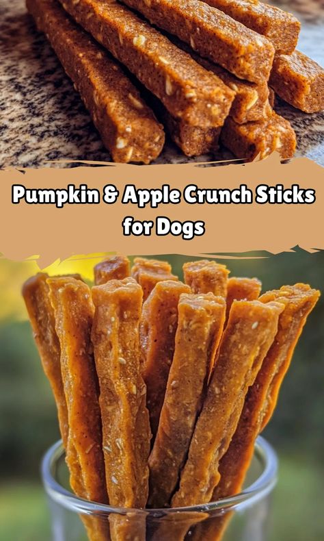 Pumpkin & Apple Crunch Sticks for Dogs are the ultimate crunchy snack your pup will adore! Packed with wholesome ingredients like pumpkin, applesauce, and oats, these treats are healthy and easy to bake. Perfect for rewarding your dog or just showing extra love. Save this recipe and make it today for a happy, tail-wagging pup! 🐾 Homemade Apple Dog Treats, Crunchy Dog Treats Recipes, Pupsicle Refill Recipe, Apple Treats For Dogs, Pumpkin Yogurt Dog Treats, Chewy Dog Treats Homemade, Homemade Dog Treats Baked, Homemade Dog Training Treats, Applesauce Dog Treats Homemade