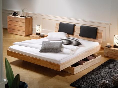 Beautiful wood platform bed with storage Ikea Platform Bed, Build A Platform Bed, Modern Storage Beds, Modern Queen Bed, Wooden Pallet Beds, Contemporary Platform Bed, Platform Bed Designs, Platform Bed With Drawers, Best Platform Beds