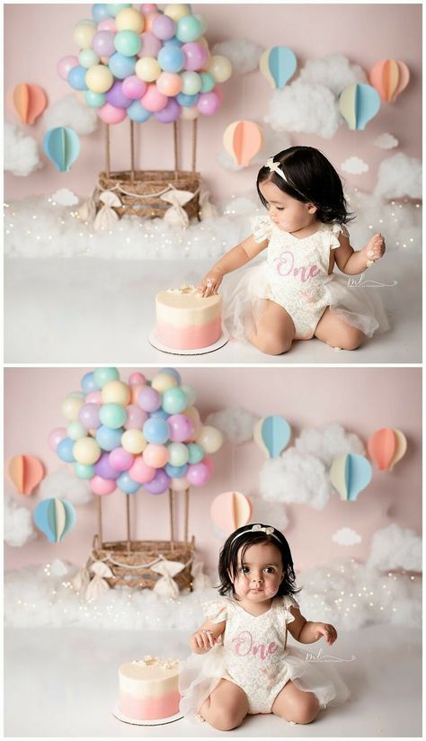 First Birthday Milestone, Cake Photoshoot, Cake Smash Theme, Baby Birthday Photoshoot, 1st Birthday Girl Decorations, 1st Birthday Party For Girls, Michelle Lee, Baby Cake Smash, Smash Cake Girl