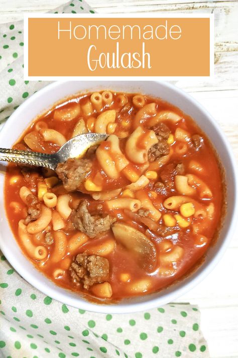 This beef goulash easy recipe could be a crock pot goulash too, and slow cooker goulash. This homemade goulash in moms goulash recipe! #goulash #dinner #groundbeef Homemade Goulash, Easy Goulash, Easy Goulash Recipes, Inexpensive Dinners, Goulash Recipe, Great Meals, Beef Goulash, Cheap Meal, Deer Camp