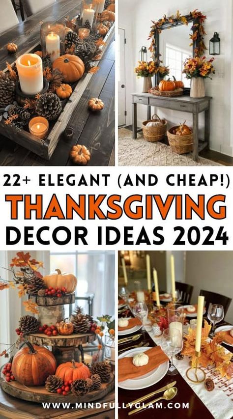 22+ Elegant & Cheap Thanksgiving Decor Ideas & Thanksgiving Decorations Home Decor Thanksgiving, Thanksgiving Dinner Decorations Ideas, Thanksgiving Decor On A Budget, Ideas For Thanksgiving Decorations, Thanksgiving Decorations For Table, Thanksgiving Indoor Decorations, Kitchen Thanksgiving Decor, Outside Thanksgiving Decorations, Thanksgiving Display Ideas