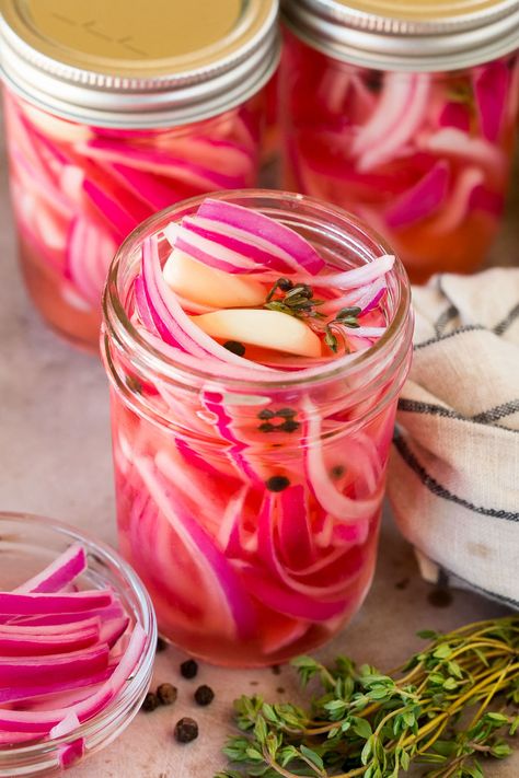 Pickled Red Onions Pickled Red Onions And Habanero, Habanero Pickled Onions, Greek Pickled Red Onions, Dominican Pickled Red Onions, Marinated Red Onions Recipe, Marinated Onions Recipe, Marinated Red Onions, Garden Meals, Marinated Onions