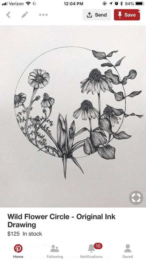 Flower Stages Tattoo, Circle Tattoo Design, Tattoo Circle, Botanisches Tattoo, Upper Back Tattoos, Cone Flowers, Circle Tattoo, Wildflower Tattoo, Circle Tattoos