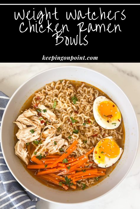 Easy Chicken Ramen Soup, Chicken For Ramen Recipe, Ramen Noodle Bowls Chicken, Rotisserie Chicken Ramen Noodle Recipes, Chicken Ramen Noodle Soup Recipes, Healthy Chicken Ramen Noodle Recipes, High Protein Ramen Bowl, Chicken Ramen Noodle Recipes Soups, Diy Ramen Bowls