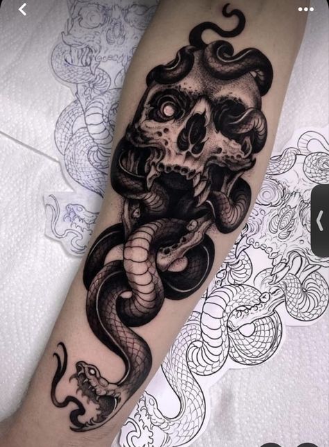 Left Forearm Tattoo, Husband Tattoos, Attractive Tattoos, Dark Mark Tattoos, Collarbone Tattoos, Fierce Tattoo, Bold Tattoo, Skull Tattoo Flowers, Mens Tattoos