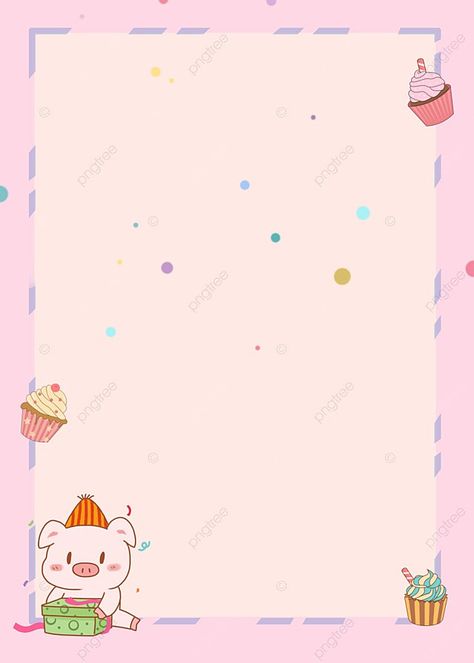 Pink Little Pig Border Cartoon Cute Background Cute Background Wallpaper, Pig Background, Piglet Cake, Pig Clipart, Pig Feed, Cake Cute, 2000 Cartoons, Cute Background, Birthday Card Drawing