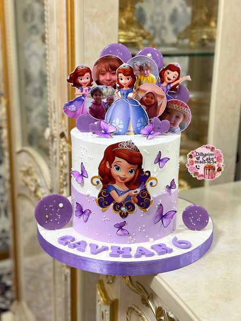 Sofia Birthday Cake, Sofia The First Cartoon, Valentines Cakes And Cupcakes, Sofia Cake, Happy New Year Stickers, Ballerina Cake, Ballerina Cake Topper, Baby Cartoon Drawing, Ballerina Cakes