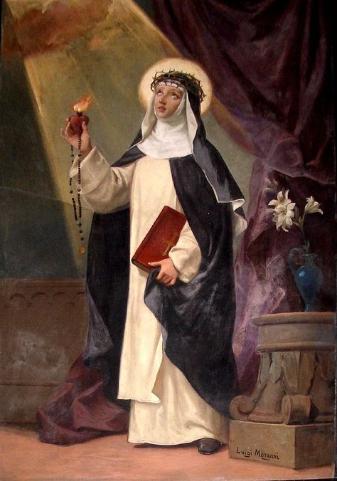 Vercelli Italy, St Rose Of Lima, St Catherine Of Siena, Saint Dominic, San Domenico, 19th Century Paintings, Catholic Images, Our Lady Of Sorrows, Religious Painting