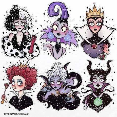 Disney Villains Drawings, Villans Disney, Creepy Disney, Maleficent Art, Wallpaper Disney, Disney Villain, Disney Villains Art, Pinturas Disney, Disney Tattoos