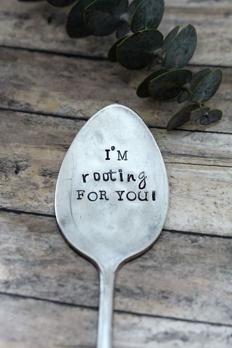 Metal Sculpture Wall Art, Metal Gifts, Silverware Crafts, Garden Marker, Silverware Art, Spoon Art, Plant Stakes, Stamped Spoons, Pressure Treated Wood