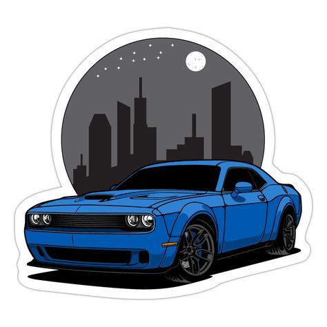 Sticker made of PVC film. Brand: Spreadshirt. Funny Laptop Stickers, Challenger Rt, Car Sticker Design, Yamaha Bikes, Sticker Transparent, Challenger Srt, Dodge Challenger Srt, Brand Stickers, Nissan Gtr